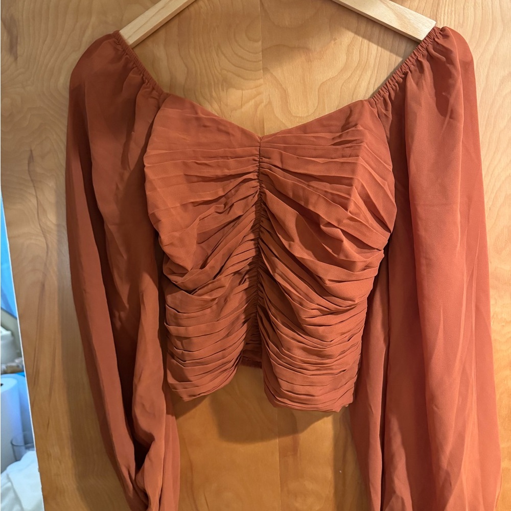 Abercrombie & Fitch Terracotta Smocked Top